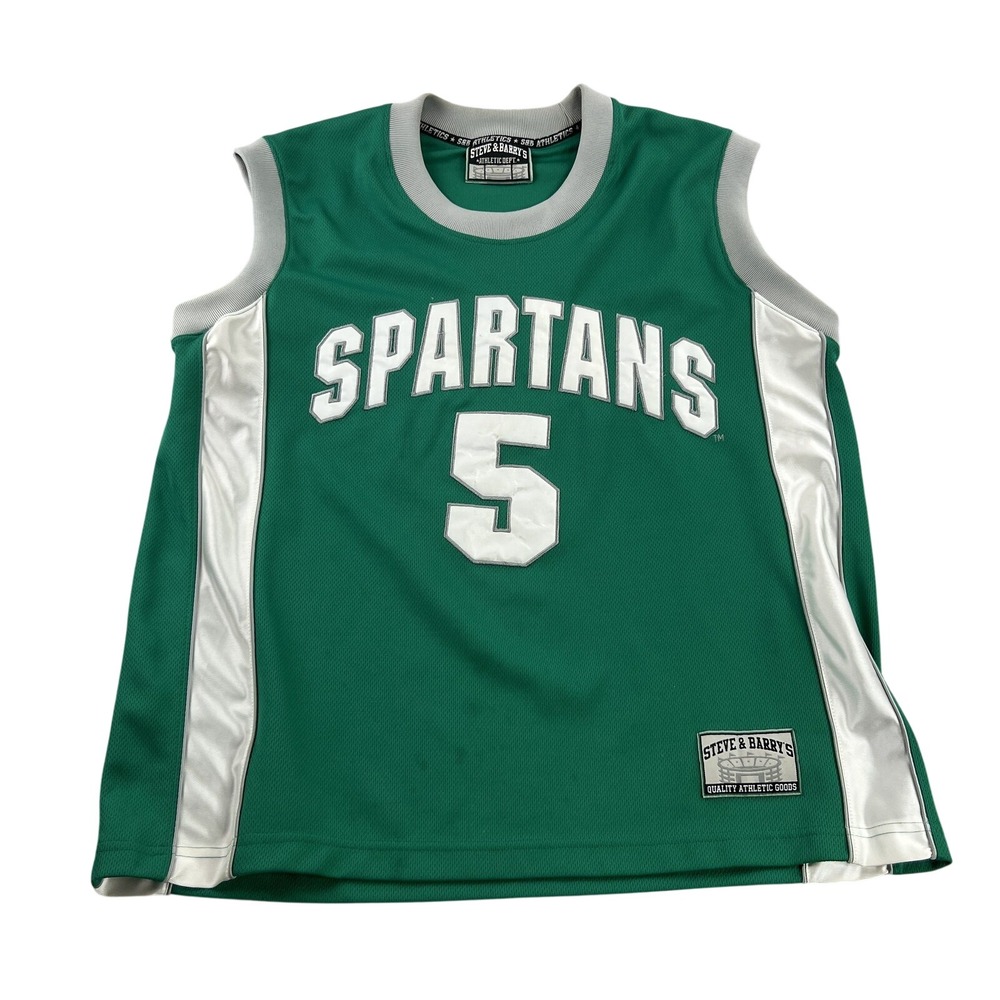 Steve & Barrys Michigan State Spartans Jersey L Green Men Basketball Streetwear
